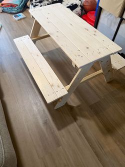 Wooden kids picnic table