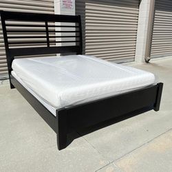 Queen bed frame with mattress