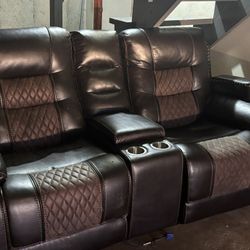 Brown Two Seater Recliner