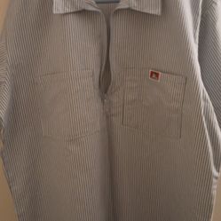 Baby Blue Ben Davis Shirt Striped Size large