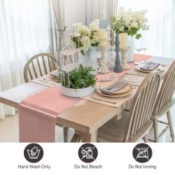8 Gold Rose Satin Table Runners 