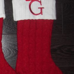 NEW Christmas LARGE 20” Stocking MONOGRAM LETTER G 