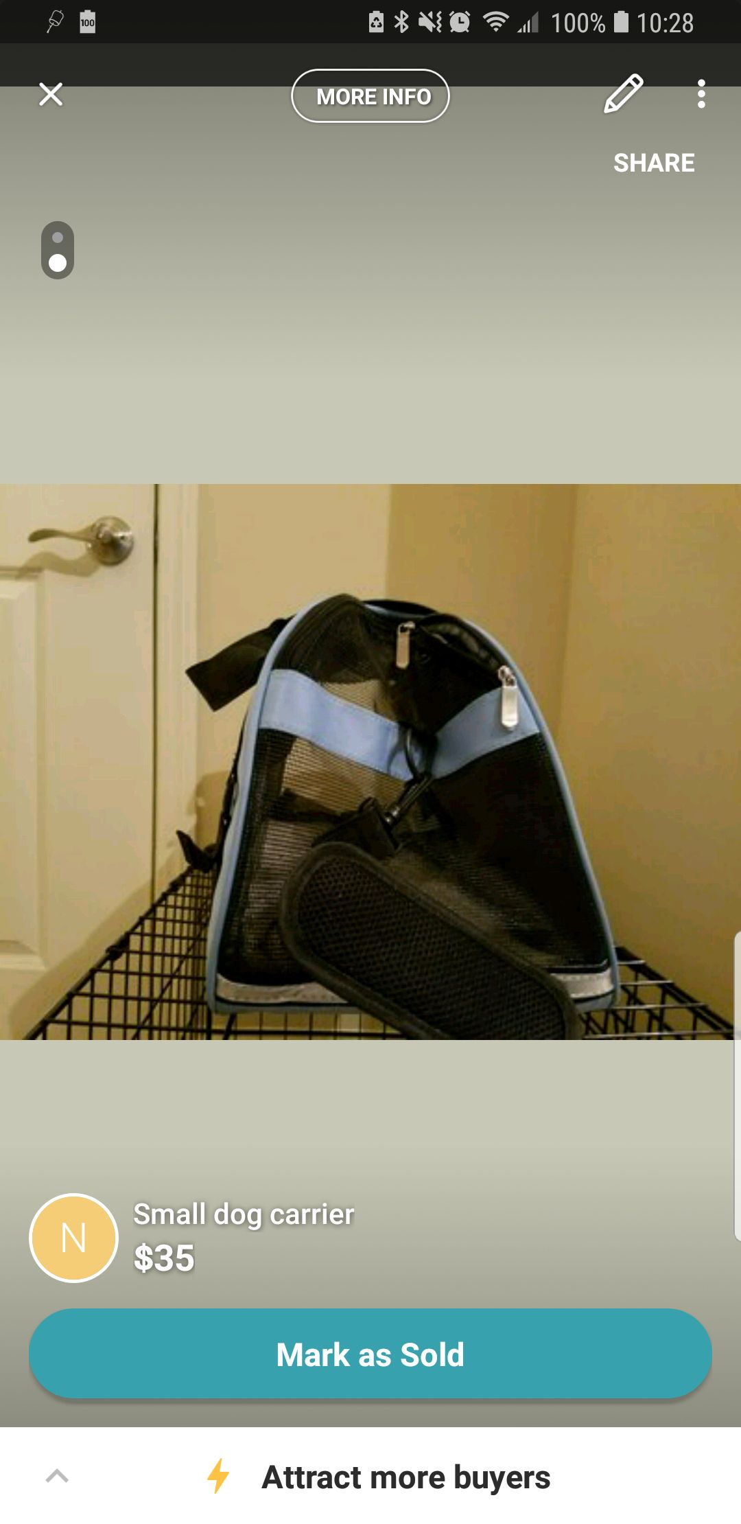 Airplane approved carrying bag for your pet