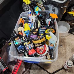 Car wax, Rain x, Tire shine, Upholstery cleaner, Car wash, etc..