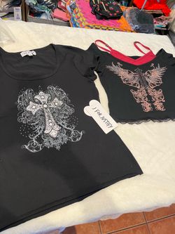 2 rhinestone gothic shirts