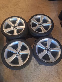 21 inch BMW style 128 wheels Rims and Tires 5x120