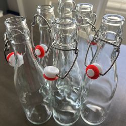 Glass Bottles Swing Top, 6 Bottles, 16 Oz