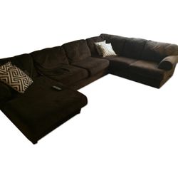 Ashley's Brown Microfiber Sectional Couch