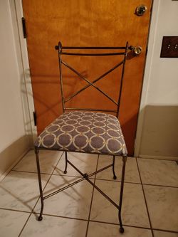 Sturdy metal upholstered chair