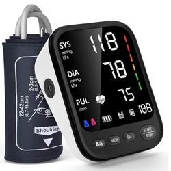 Blood Pressure Machine [NEW], Automatic Upper Arm Blood Pressure Monitor with 2x199 readout, 4.5 inch Backlit Large Screen Adjustable Large Cuff 9 to 