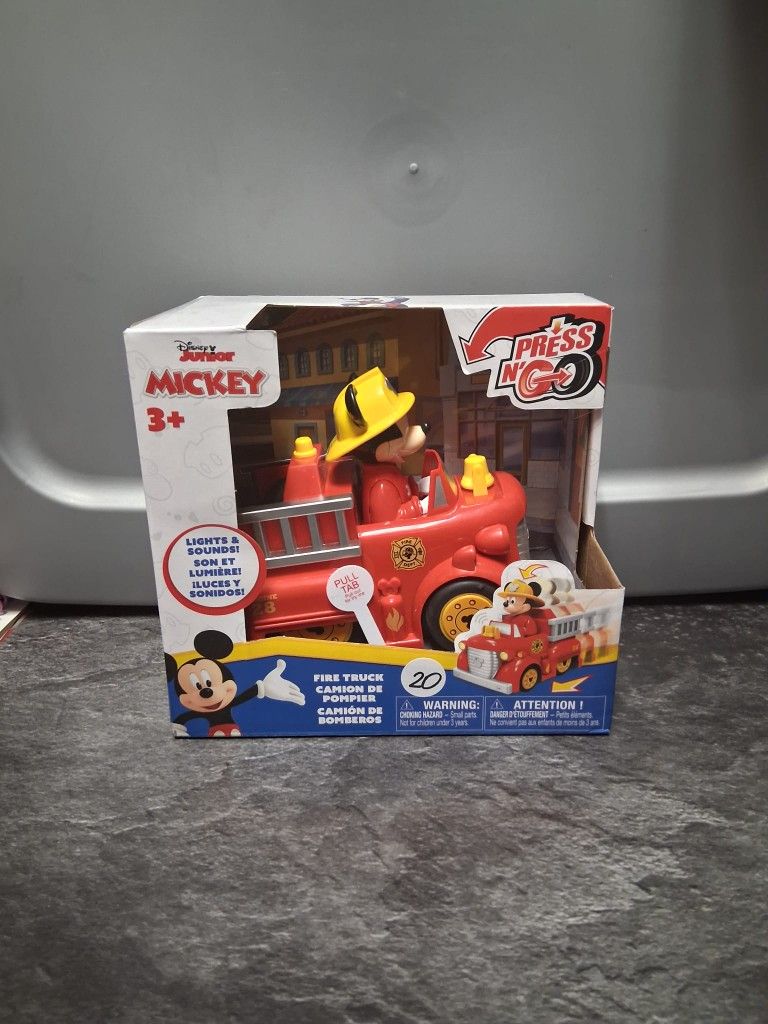 MICKEY MOUSE FIRE TRUCK WITH LIGHTS AND SOUNDS