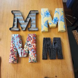 Home / Outdoor Decor - Monogram "M" - Large Letter "M" Metal, Wood, Anthropologie Cloth