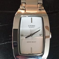 Casio Rectangle  Watch Like New. Stainless Steel