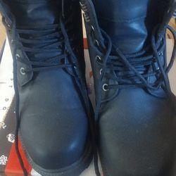 Black Leather Work Boots Size 10 M