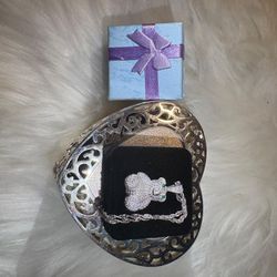 Silver Beard Necklace With Real Esmeralda 