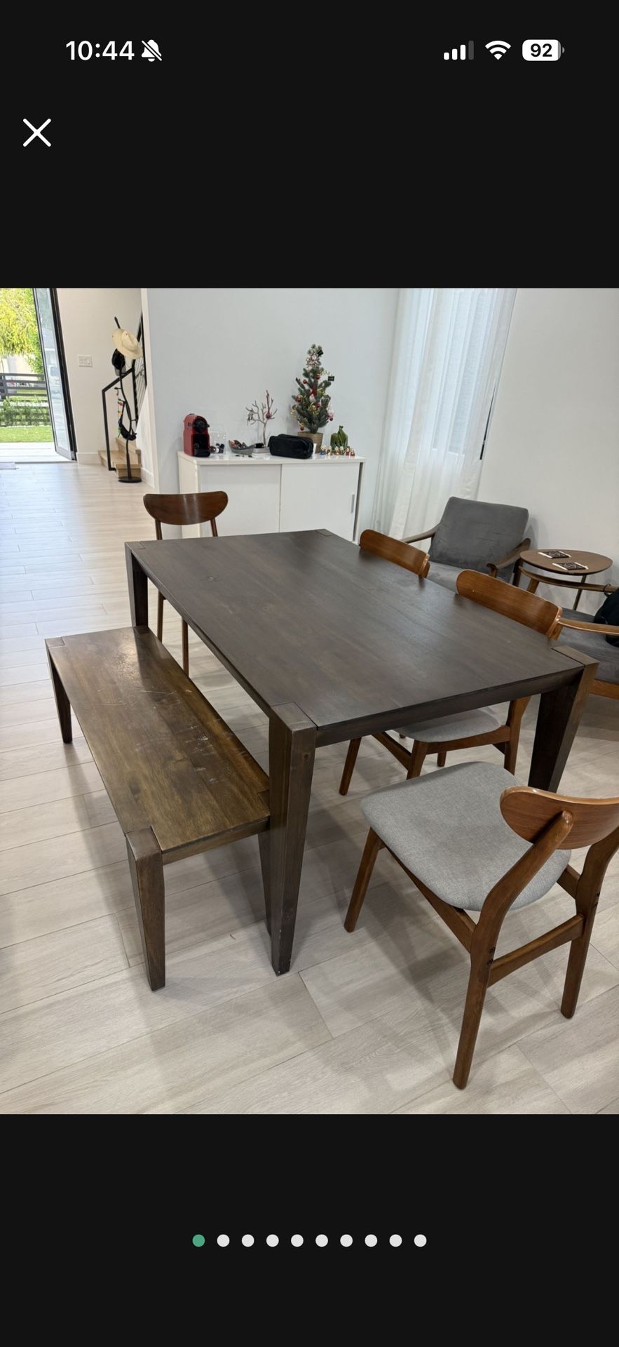 Dinner Table West Elm - 4 Chairs More Bench Grey And Wood
