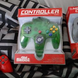 Two Nintendo 64 Controllers