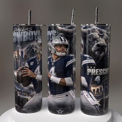 Dallas Cowboys Dak Prescott Skinny Tumbler