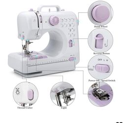 Mini Sewing Machine by doto (Including Extension Table and Sewing Supplies Set) - Small Electric Overlock Sewing Machines with 2 Speed 12 Built-in Sti