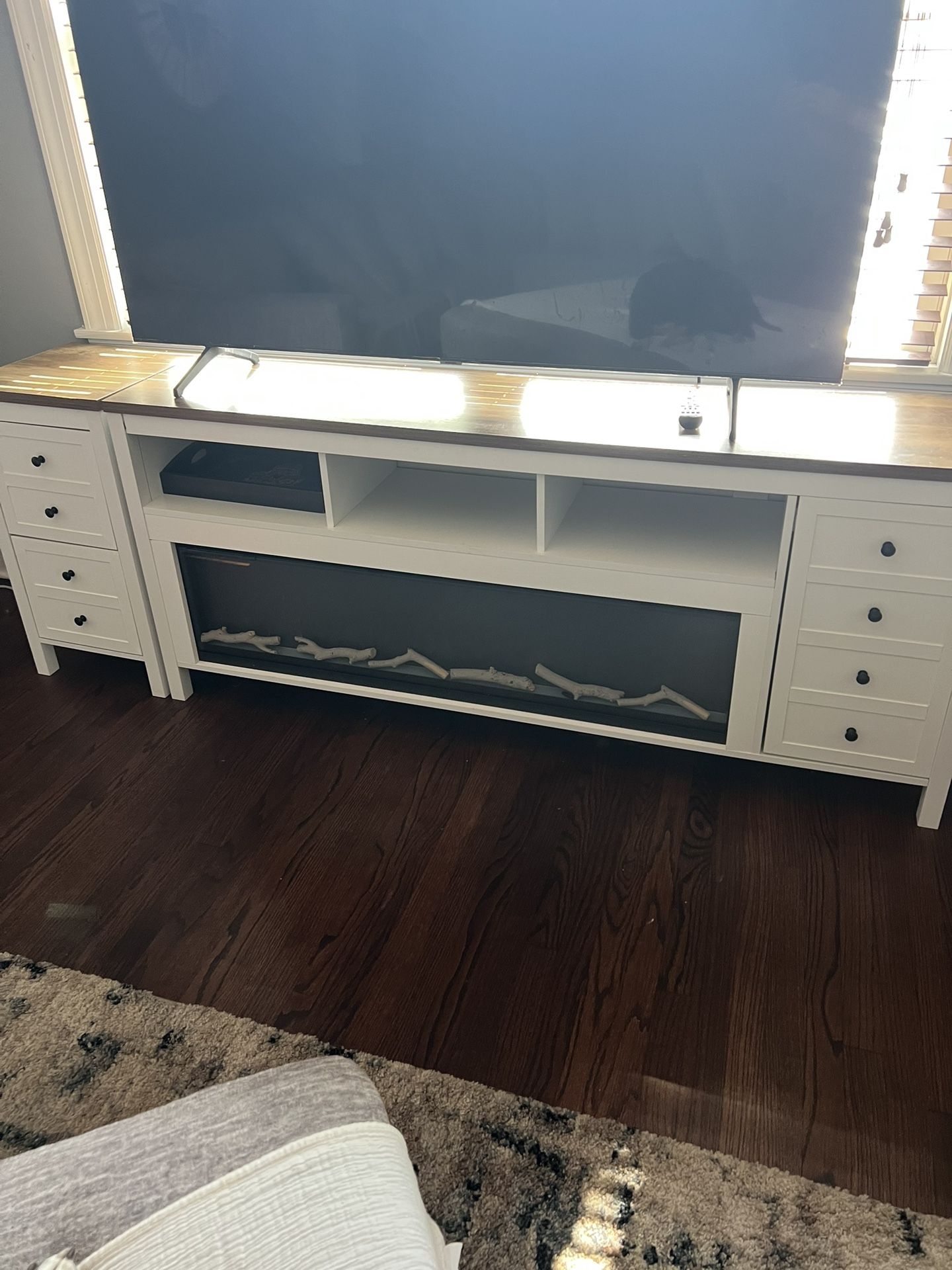 TV stand with fireplace