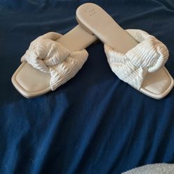 White Dress Flip Flops