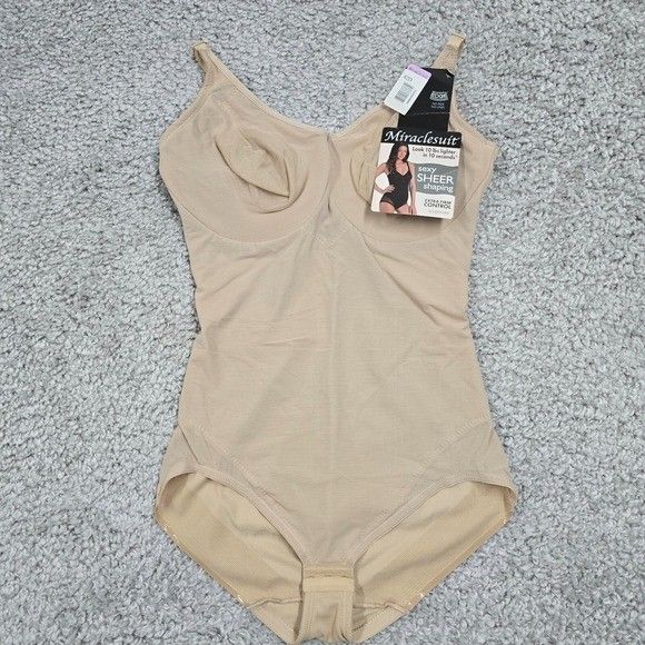 Miraclesuit Womens Sexy Sheer Shaping Bodybriefer 42D Extra Firm Control New
