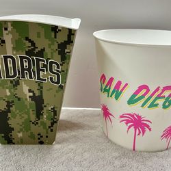 San Diego Padres plastic popcorn buckets x2