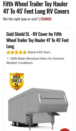 5th Wheel Toy Hauler RV Cover