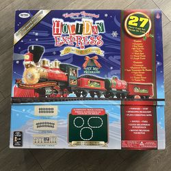 Holiday Express Christmas Train Set 27 Pieces In Original Box 15 Feet Track
