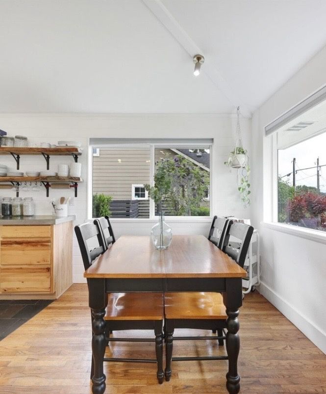 Solid wood, dining table and chairs