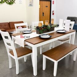 beautiful 6 piece solid wood dining table set