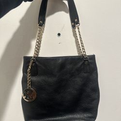 Michael Kors Black Leather Handbag/ Shoulder Bag 