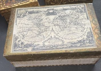 Italian Trinket Box - Antique Map - $20