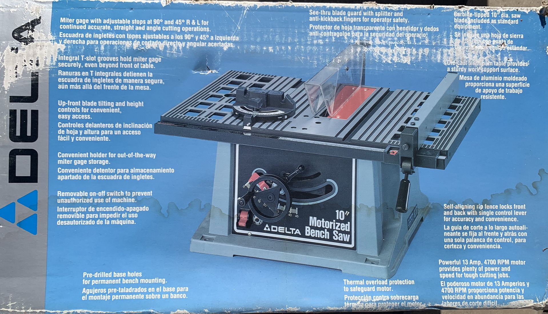 Delta 10” Bench Table Saw - New In Box