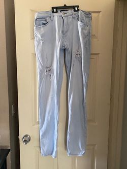 Mens Hollister California Light Wash Distressed Skinny Jeans