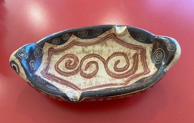 Vintage Handmade Clay Latin Bowl