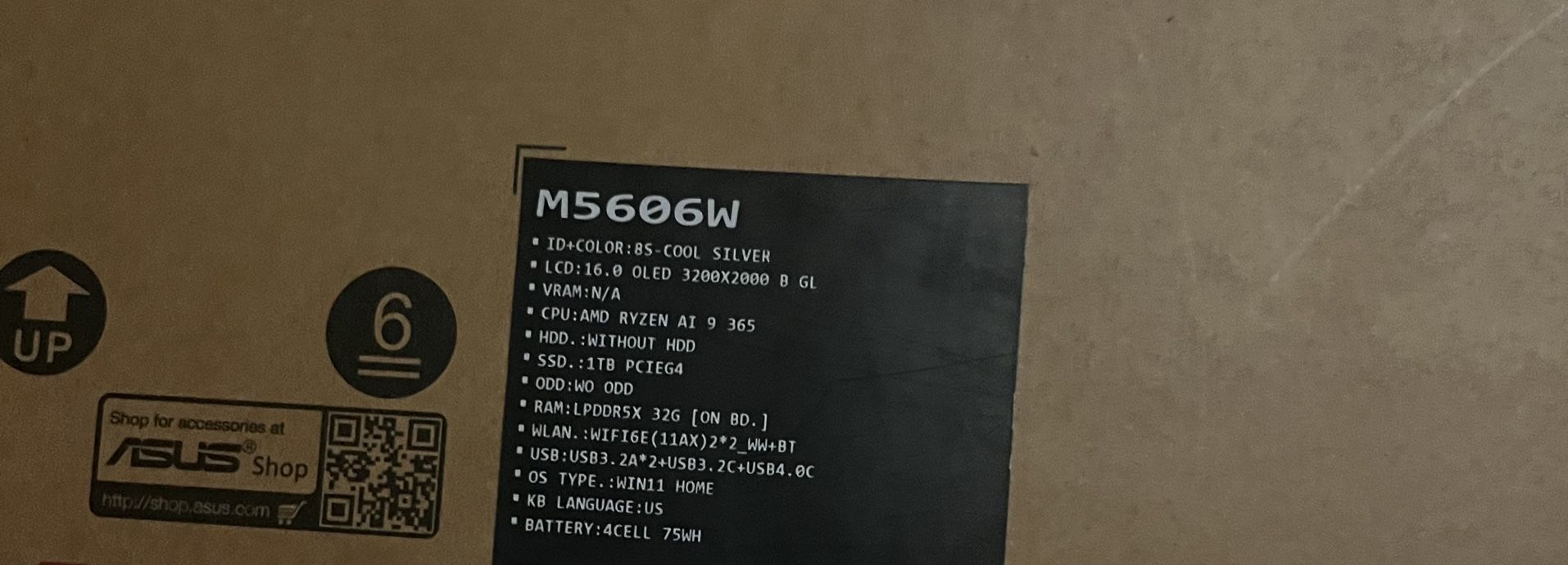 ASUS Vivobook S 16 M5606WA-MH99 16" Laptop Computer - Neutral Black