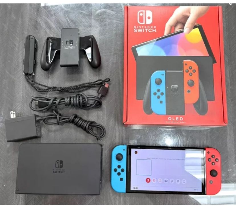 Nintendo Switch OLED Model - 64GB - Neon Red/Neon Blue