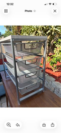 Elfa 4-Drawer Mesh Storage Organizer