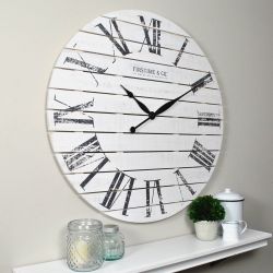 FirsTime & Co. White Farmhouse Shiplap Wall Clock, Farmhouse, Analog, 29 x 2 x 29 in