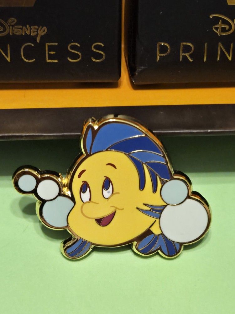Disney Princess Ariel Sidekick Flounder Enamel Metal Pin Blind Box Series