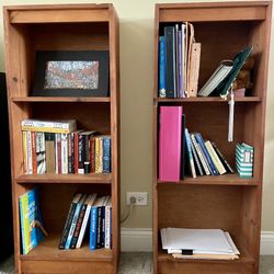 Wooden bookcase set - 19in L x 9in W x 49in H