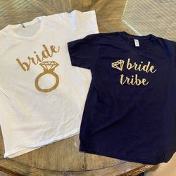 Bride Squad White And Navy Shirt 