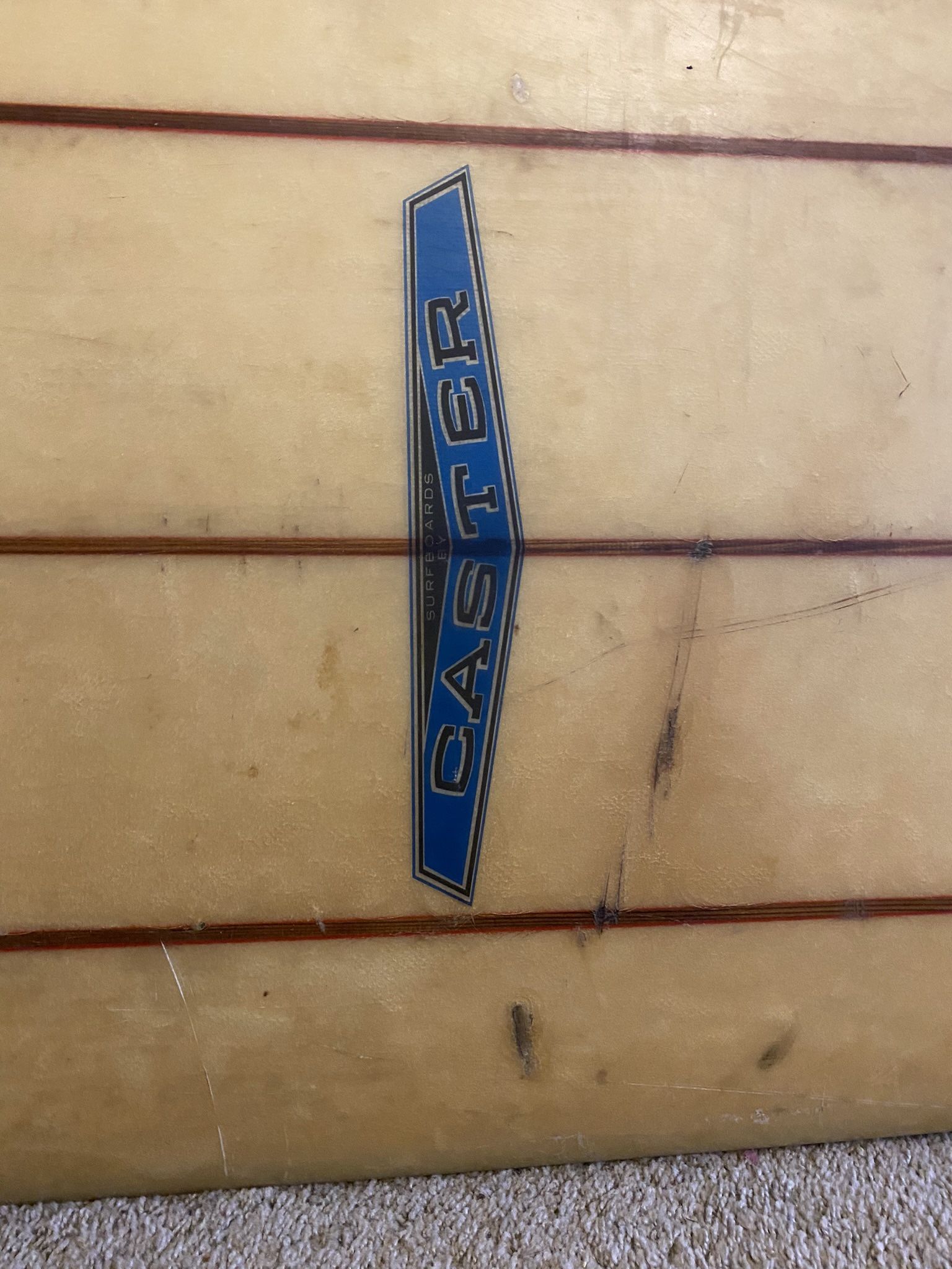 1965 Caster Longboard. 9’10” Vintage Surfboard
