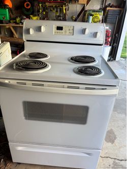 White electric stove