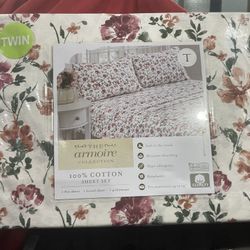 Twin 100 Percent Cotton Sheet Set New 