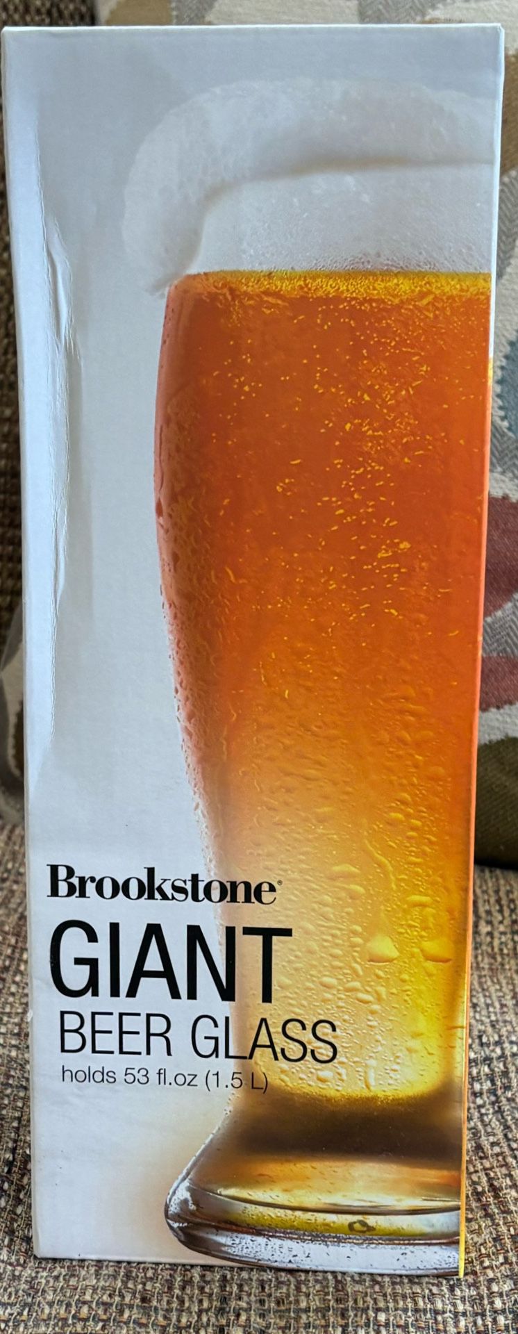 Brookstone giant beer glass - 53 ounces, brand new