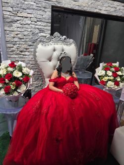 Red quincenera dress
