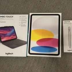 Apple iPad 11” 10th Gen 256gb / Logitech Combo Touch / Crayon