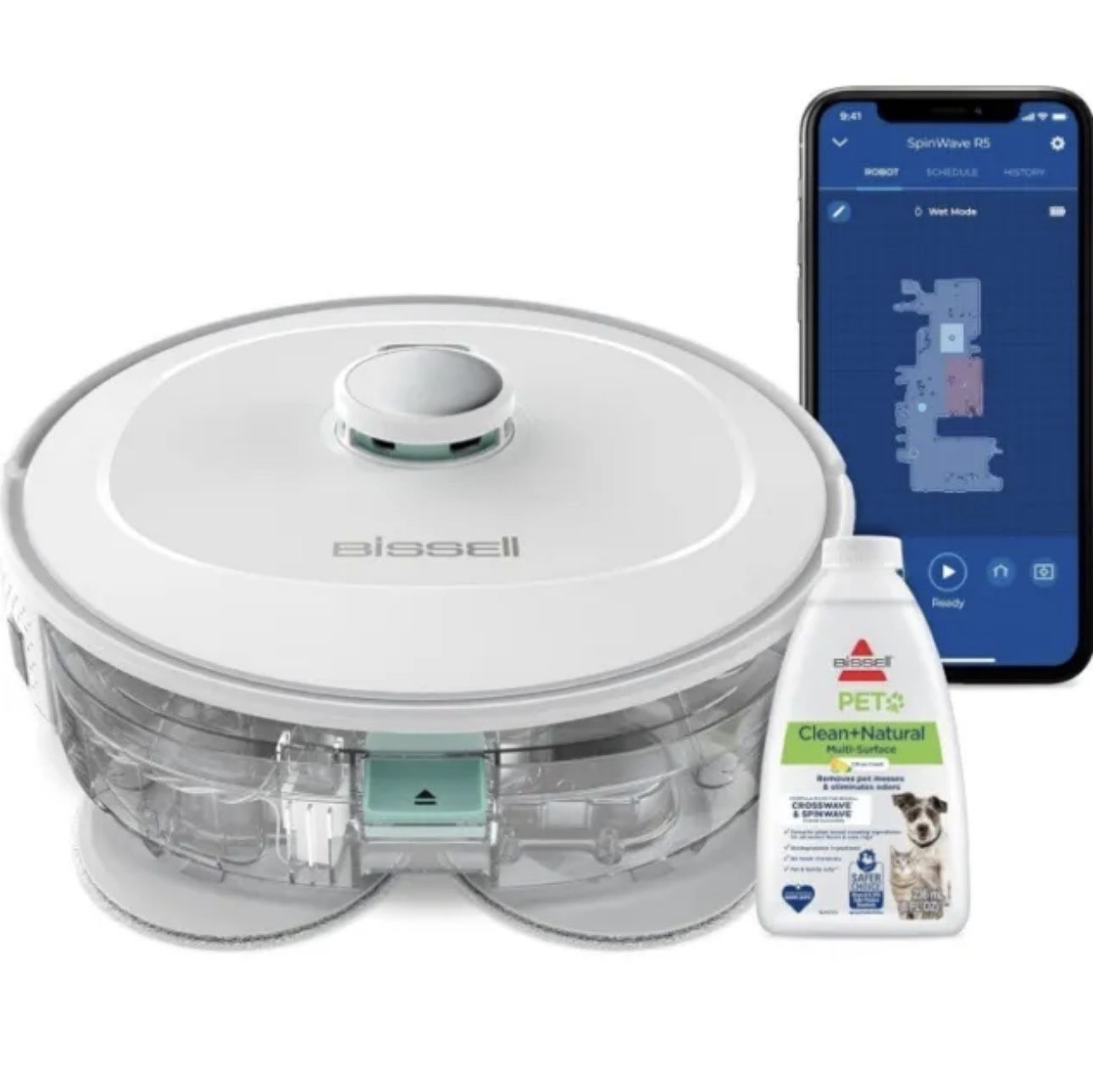 Bissell SpinWave R5 Robotic Mop and vaccum both White - No Blemishes Perfect Condition